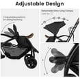 thumbnail image 4 of INFANS Double Stroller with Leather Handle, Front Seat 2-Position Recline, Rear Standing Board, 5-Point Harnesses, Dual Rear Brakes and Lockable Front Wheels, Baby Pushchair for Toddlers, 4 of 8