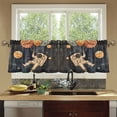 thumbnail image 4 of Yayeee Kitchen Curtains Tier Set of 2 Light Filtering 57"x24" Over Sink Window Panels, Retro Watercolor Planet, 4 of 7