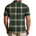 thumbnail image 5 of Homeyce Short Sleeve Polo Shirts for Men Contrast Collared Button Shirts Business Casual Work Office Lightweight Polo Sweatshirt Plaid Short Sleeve Golf Shirts,Green L, 5 of 5