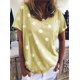 thumbnail image 3 of Camiseta holgada con estampado de lunares para mujer, camisetas de manga corta con cuello en V para mujer, Tops básicos versátiles informales de moda diaria 2023, 3 of 5