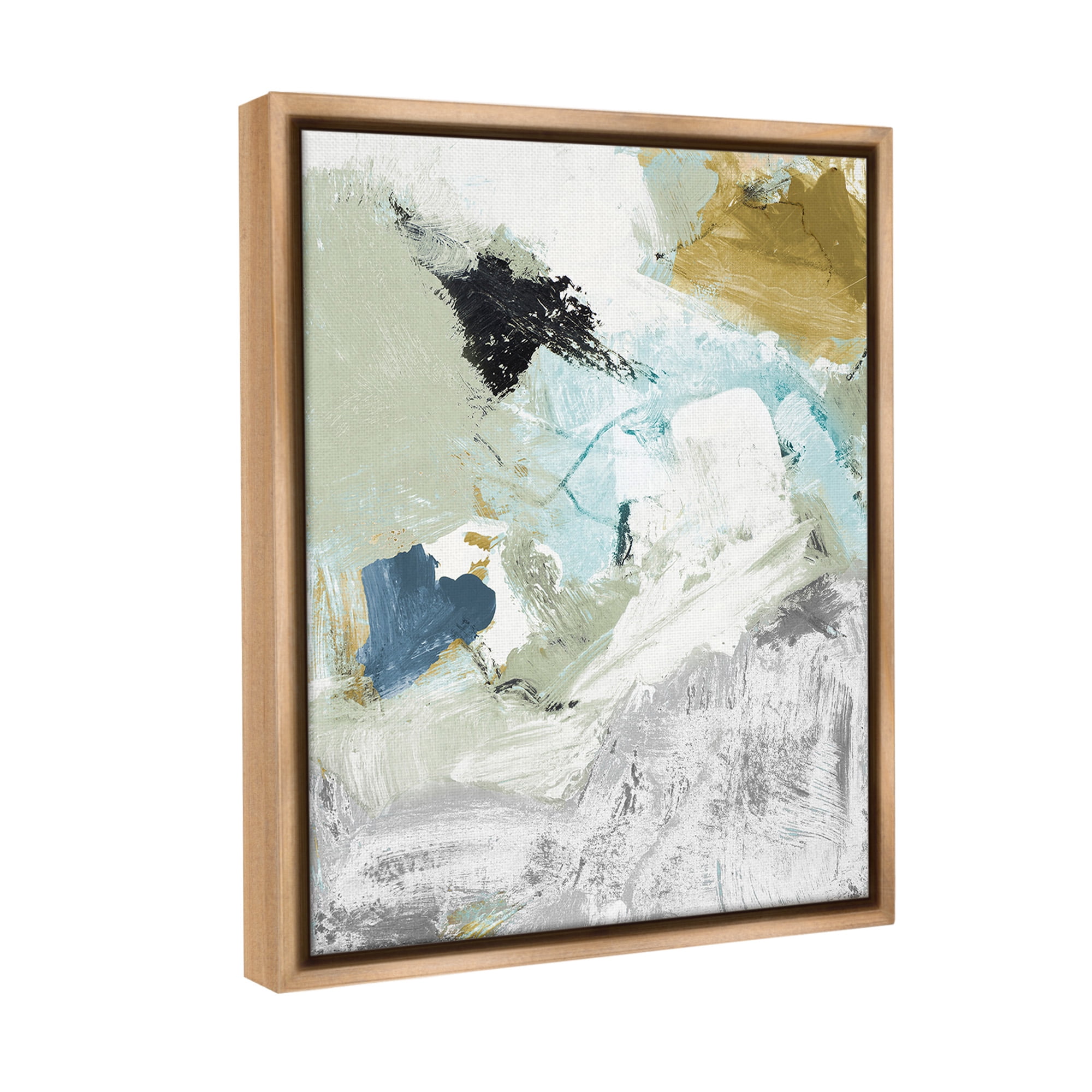 Stupell Industries Expressive Modern Pattern Abstract Painting Brown Floater Framed Canvas Art Print Wall Art, 17 x 21