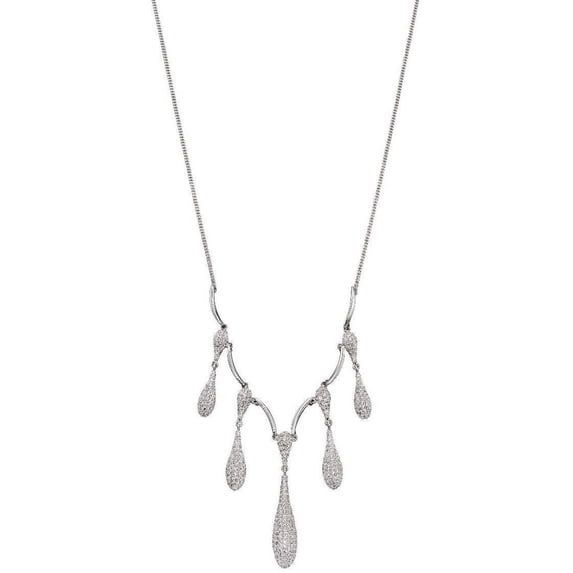 Elements Silver Organic Drop Necklace - Silver