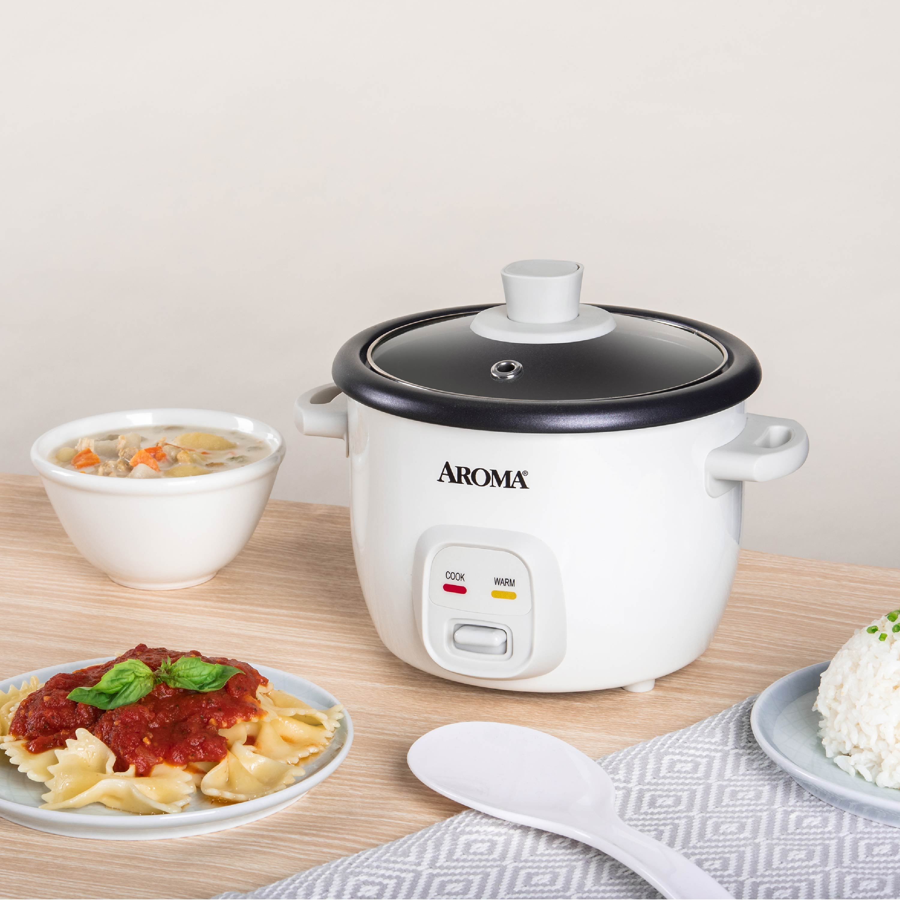 AROMA® 4-Cups (Cooked) / 1Qt. Rice & Grain Cooker, Red, New , ARC-302NGP