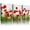 The Green Leaves Red Flowers, variant on Canvas Wall Art For Living Room Abstract Wall Decor For Bedroom Modern Office Wall Decorations Ink Paintings Fashion Abstract Pictures Artwork Bathroom Canvas Art Prints Kitchen Home Decor 3 Piece