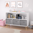thumbnail image 5 of Kids Bedroom Furniture Kids bookcase with Collapsible Fabric Drawers, Children's Book Display, Toy Storage Cabinet Organizer, White/Gray,Baby Cribs, 5 of 22