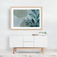 thumbnail image 5 of Leafy Elegance Modern Nature Art Teal 01 - Painting Oak Framed Wall Art Print 16 x 24 inches, 5 of 6