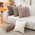 thumbnail image 6 of Pack of 2 Faux Wool Throw Pillow Covers 18x18 Inches Soft Couch Cushion Cover with Velvet Decorative Cushion Cover for Living Room, Bedroom,Car,Office (Taupe), 6 of 15