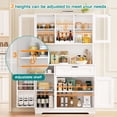 thumbnail image 2 of Walsunny Pantry Cabinet with Microwave Shelf Doors Drawer for Kitchen Storage 68" Tall Kitchen Food Cabinet Pantry Organizer Shelves Coffee Bar Cabinet with Hutch White, 2 of 9