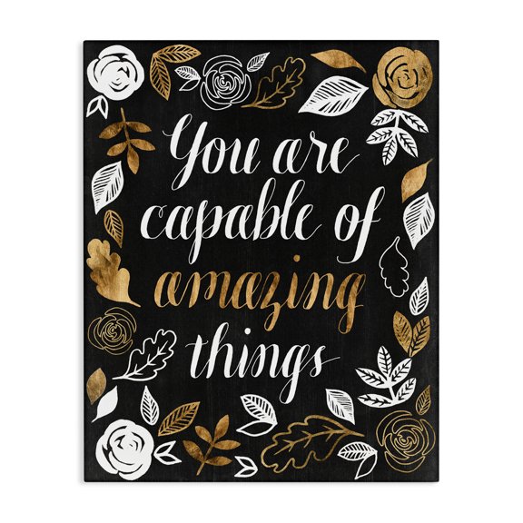 Stupell Industries Traditional Capable of Amazing Things Encouragement Autumn Floral Canvas Art, 16 x 20, by Grace Popp