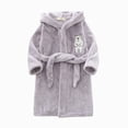 thumbnail image 7 of TOWED22 Boys Girls Towel Robe Soft Terry Cloth Kimono Bathrobes Sleepwear for Kids(Grey,7-8 Y), 7 of 7