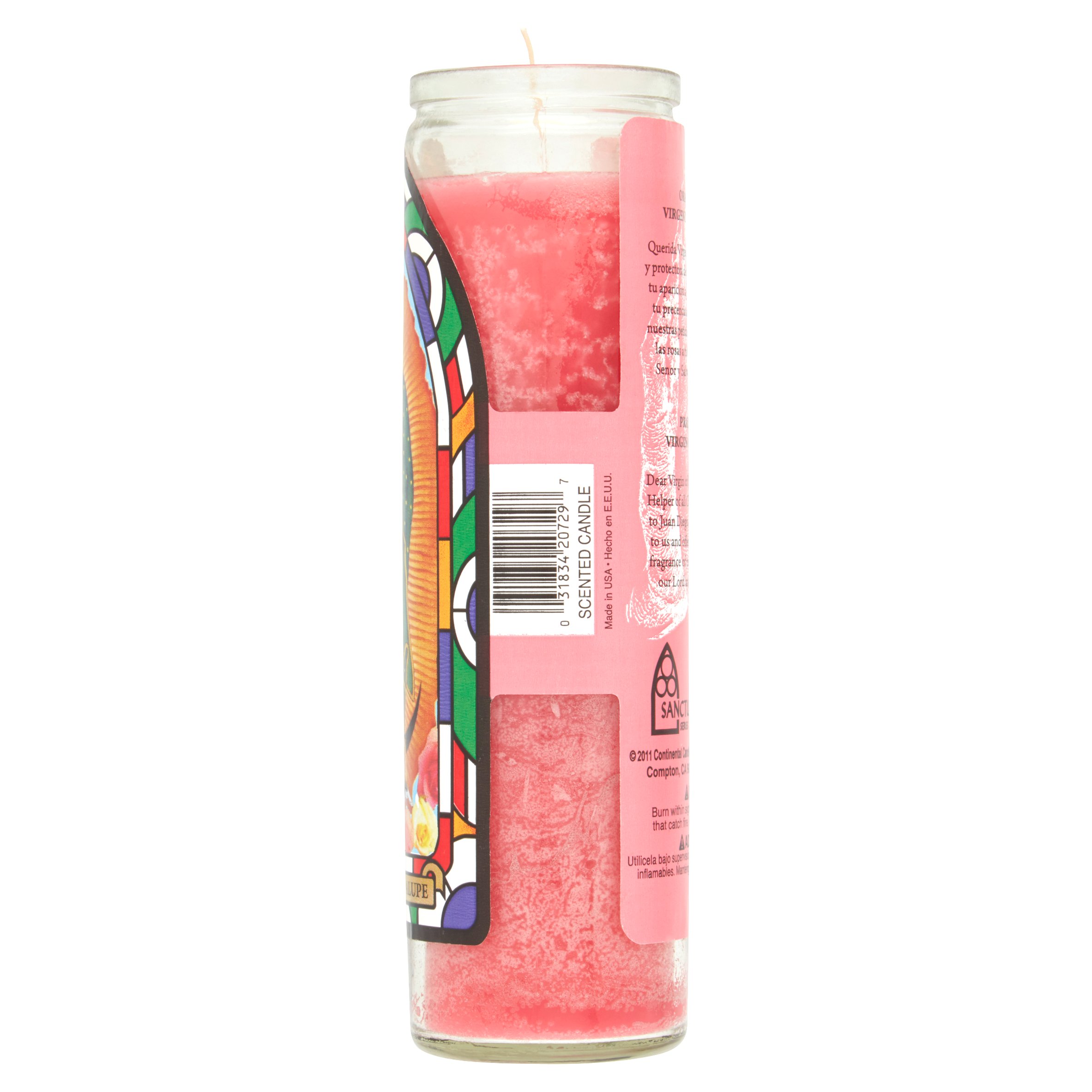 Scented Virgin Guadalupe Candle Pink