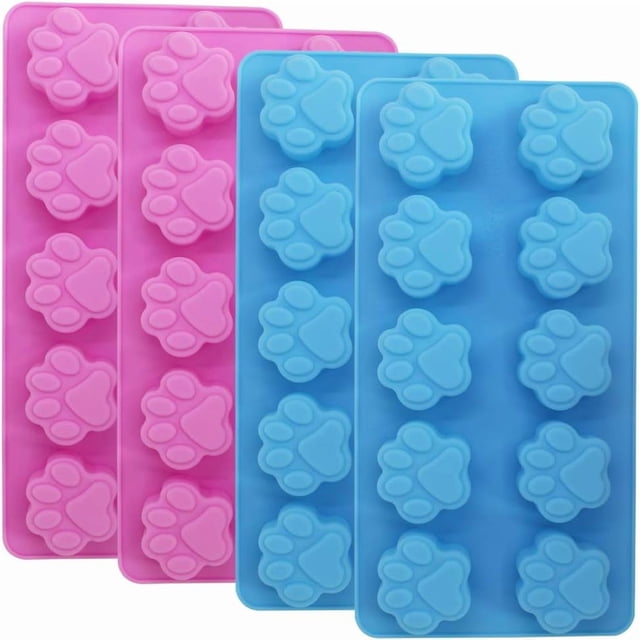 Molde de silicona de grado alimenticio para huellas de patas, SourceTon, juego de 4 paquetes reutilizables para perro, gato, animal, pata, helado, caramelo, chocolate, molde para hornear