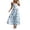 Blue, variant on Summer Maxi Dress for Women Floral Print Sleeveless Strap V Neck Bodycon Casual Beach Vacation Sundress Size L