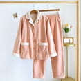 thumbnail image 2 of Besolor Womens Winter Plush Pajamas Sets 2 Piece Outfits Cozy Fuzzy Long Sleeve Button down Tops and Pants Sets Sleepwear Pink, 2 of 9