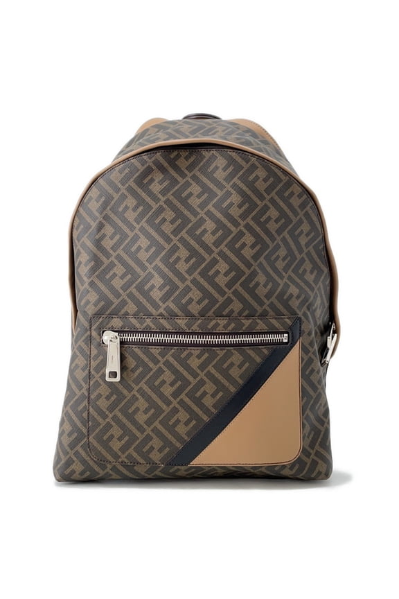 Pre-Owned Fendi Zucca Chiodo Diagonal Backpack 7VZ076 FENDI Bag