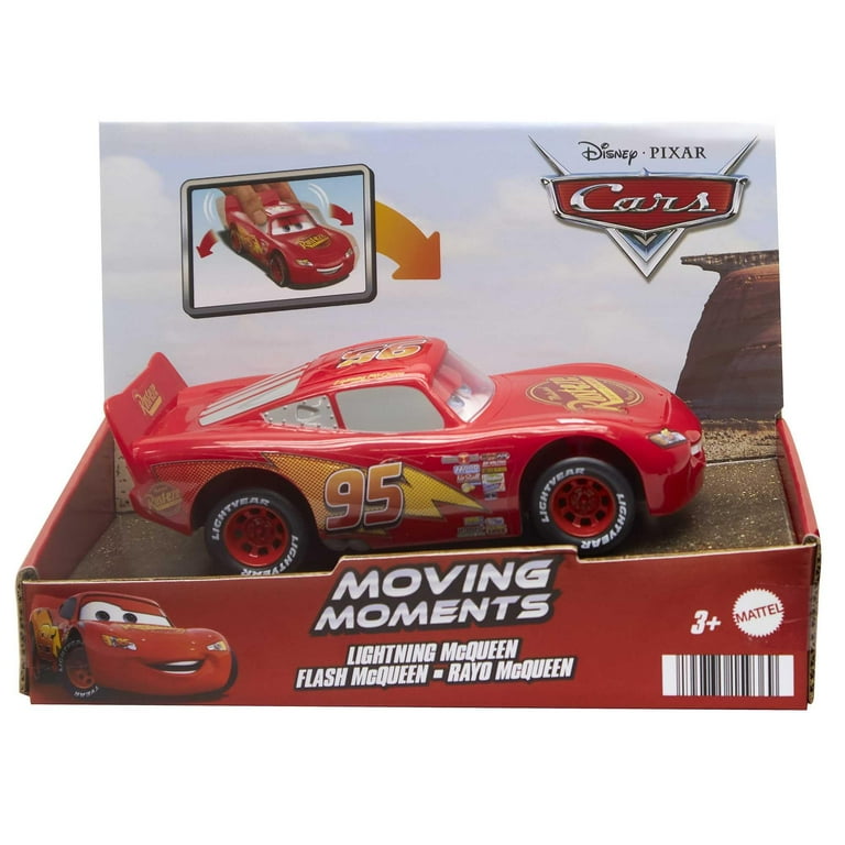 Disney Pixar Cars Toy Cars & Trucks, Moving Moments Lightning McQueen  Vehicle with Moving Eyes & Mouth 