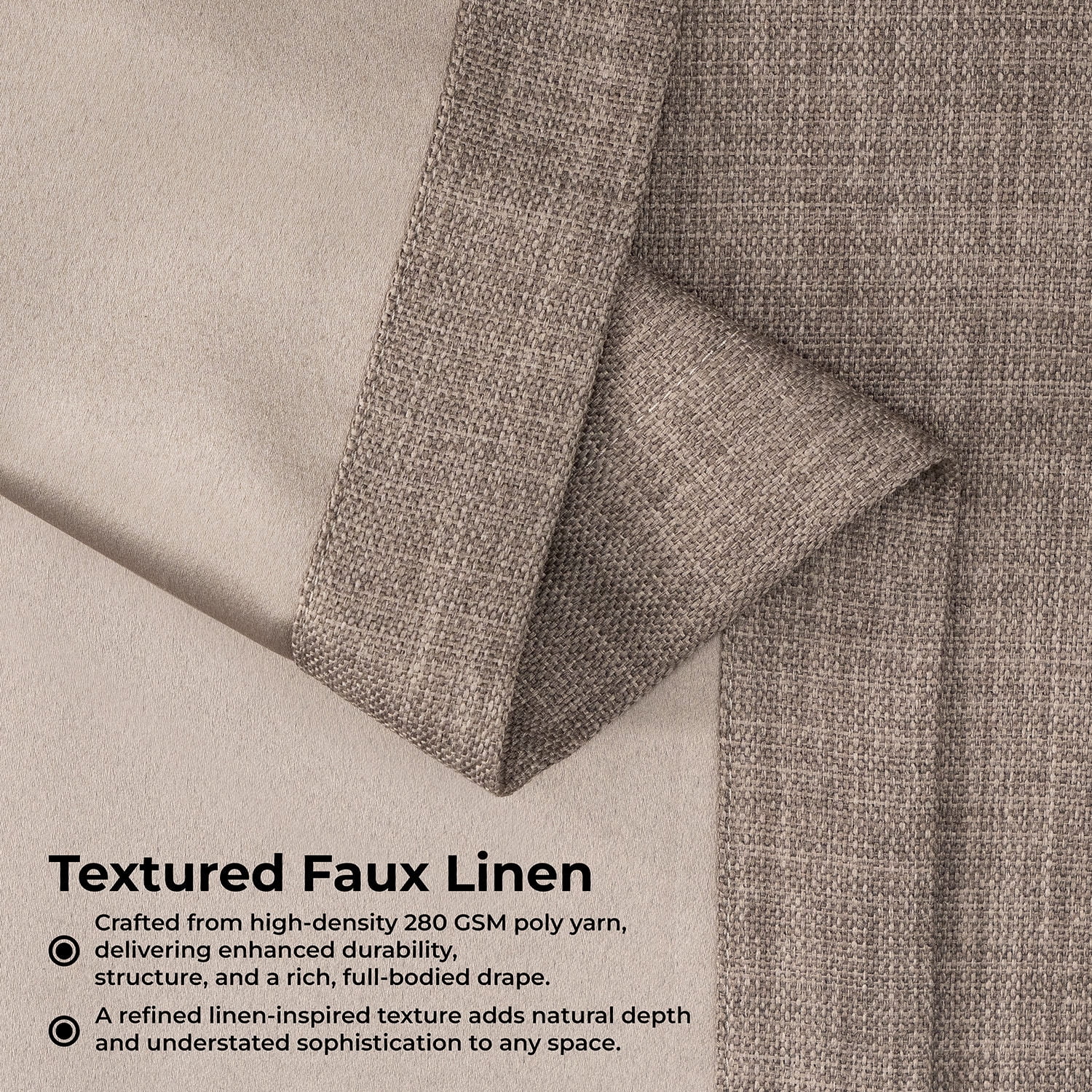 HPD Half Price Drapes Dutch Cocoa Grommet Faux Linen Room Darkening Curtains for Bedroom & Living Room Curtains (1 Panel), Door & Window Curtains 108 inches long, 50W X 108L