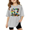 thumbnail image 4 of 67 shirt G'irls Summer Short Sleeve T Shirt Cute Cartoon Number Print Casual Top Tee Shirt For K'ids Youth, 4 of 4