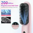 thumbnail image 5 of LCD Screen Cordless Hair Straightener Curler 2 in 1, Portable Mini Hair Straightening Brush for Travel Negative Ionic Fast Heating Hot Comb for Women, Folding Brush with Mirror, Pink, 5 of 10