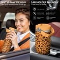 thumbnail image 5 of Leopard Print 30oz Handheld Travel Tumbler with Handle – Double Wall Stainless Steel Insulated Cup, Flip Straw Lid, Leak-Proof & BPA-Free for Hot and Cold Drinks – Durable Coffee & Juice Mug White, 5 of 6