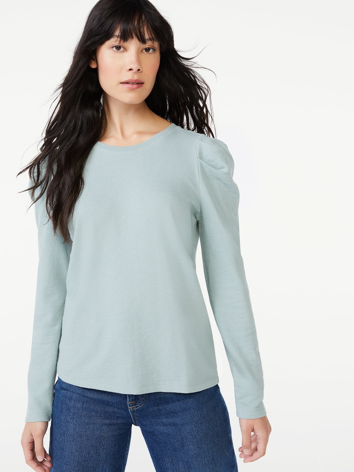 Assembly Womens Puff Shoulder Crewneck 