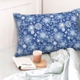 thumbnail image 4 of Fotbe whiet Snowflake blue background Funda de Almohada Decorativa Estilo Occidental, Lujo en Algodón, Fundas para Almohadas King, Cojín Estampado para Decoración del Hogar-14"x20", 4 of 6
