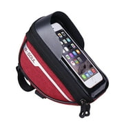 Waterproof Bike Phone Bag with Touch Screen, Front Frame Tube Cycling Bag for Mobile Phones, Bicycle Handlebar Bag with Light Blocking Plate and Durable Design