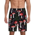 thumbnail image 1 of Balery Red Mushrooms Pantalones cortos de pijama de punto de algodón para hombre con cinturilla y bolsillos-Medium, 1 of 6