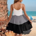 thumbnail image 7 of Womens Sundresses Summer Sleeveless Gradation Pleated Strap Cami Maxi Dress fot Beach Black, 7 of 7