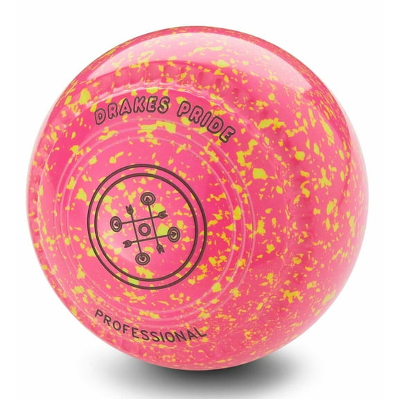 Drakes Pride Professional bowls - Fluorescent Pink / Yellow, Gripped, Size 2, Heavy