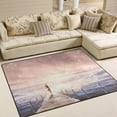 thumbnail image 2 of Coolnut Sunlight Girl Standing Seaside Lightweight Carpet Mats, 5'3" x 4' Area Soft Rugs, Floor Mat Rug Home Decoration for Kids Room Living Room, 63"x 48", 2 of 6