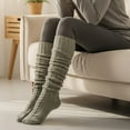 thumbnail image 4 of allydrew Cable Knit Over the Knee Thigh High Winter Boot Socks, Light Brown, 4 of 4