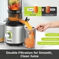 thumbnail image 4 of Syvio Cold Press Juicer, Juicer Machine with 4.3" Feed Chute, Slow Masticating Juicer for Fruits and Vegetables, Juice Maker with High Juice Yield, BPA-Free, Easy to Clean, Black Silver, 4 of 8