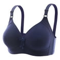 thumbnail image 3 of Pejock Everyday Bras for Women, Women's Ultimate Comfort Lift Wirefree Bra Embroidered Glossy Comfortable Breathable Bra Underwear No Rims Bras No Underwire Dark Blue Cup Size 40/90BC, 3 of 4