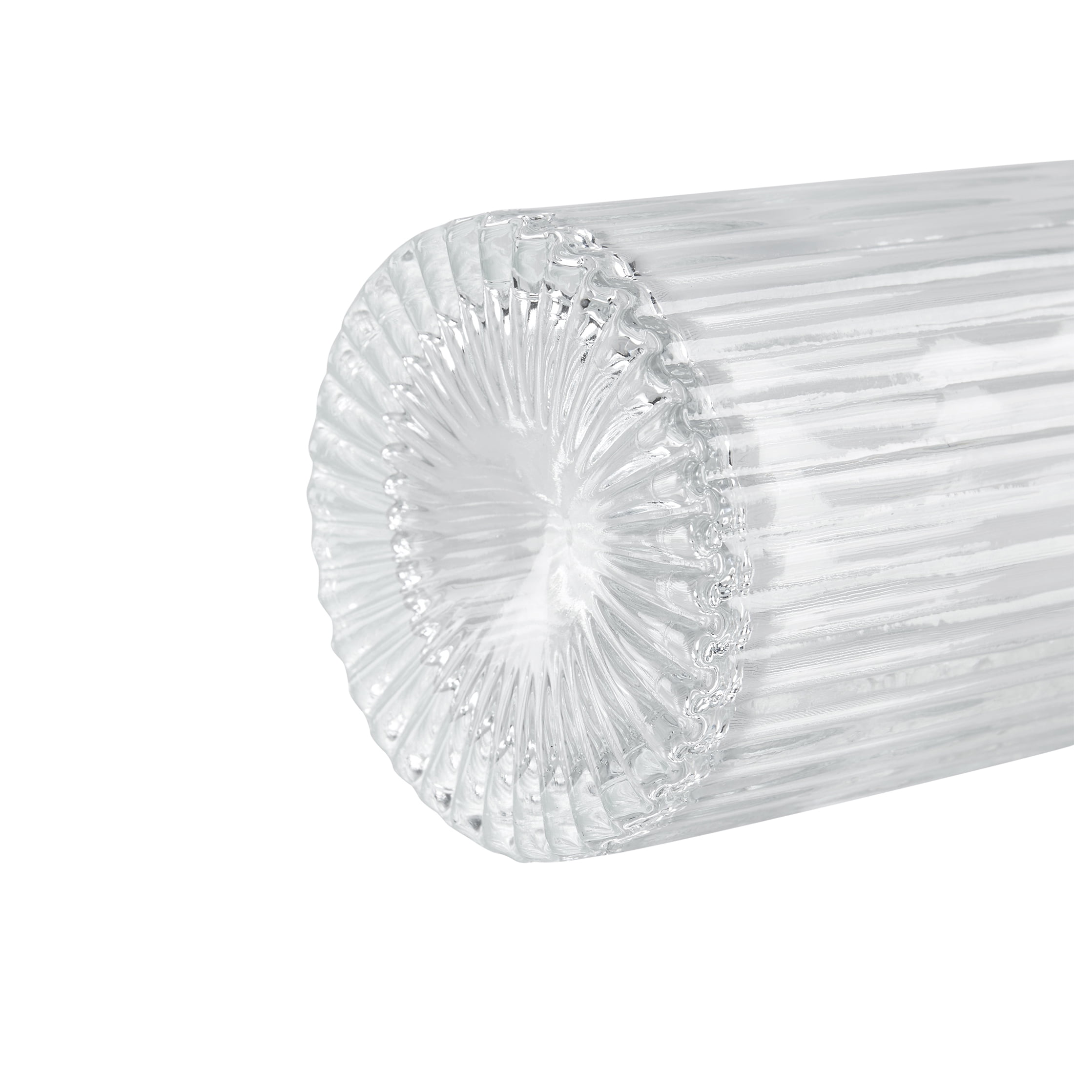 (4 pack) Home Decor Collection Clear Glass Ribbed Embossed Indoor Bud Vase, 5"