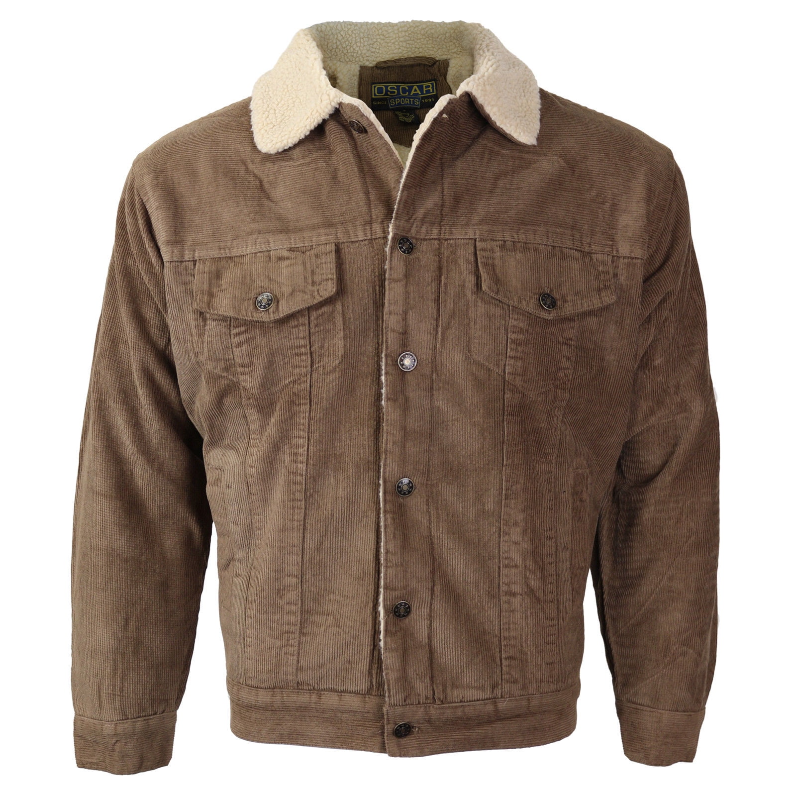 Men's Premium Classic Button Up Fur Lined Corduroy Sherpa Trucker