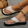 thumbnail image 2 of Women’s Platform Flip Flops, Casual Thick Sole Thong Sandals, Soft Cushioned Flat Summer Slippers, Comfortable Lightweight Open-Toe Shoes for Daily Wear, Travel & Beach Walks, 2 of 4