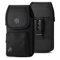 Military Grade Premium Case w/ Storage Pocket, Compatible w/iPhone Xs Max XR iPhone 8 Plus,7 Plus,6s Plus, OnePlus 6T Rugged Canvas Pouch Holster Carrying Bag Fits Phone with Battery Case and Defender
