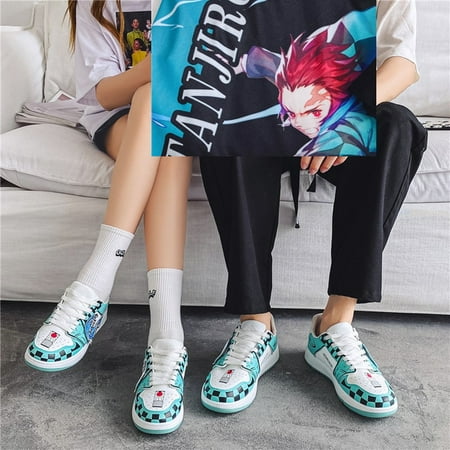 

Dropshipping Men Anime Shoes Demon Slayer Tanjirou Zenitsu Inosuke Kyoujurou Comic Cosplay Sneakers Women Casual Shoes High Top
