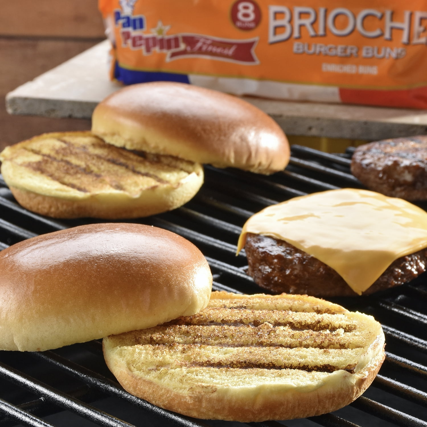 Pan Pepin, Finest Brioche Hamburger Buns 16.6 oz, 8 Count, Shelf Stable
