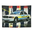 thumbnail image 5 of Autua Police Car Caution Tape Urban Style Tapestry Wall Hanging for Home Decor, Graphic Tapestries Art for Living Room Bedroom Dorm Farmhouse Apartment 50x40inch, 5 of 6