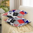 thumbnail image 3 of Kids Ice Hockey Pillow Cover Eat Sleep Hockey Throw Pillow Cover 16x16 Sports Game Sketch Cushion Cover for Boys Youth Black Blue Red Patchwork Geometric Striped Square Pillow Cover, 3 of 6