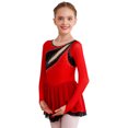 thumbnail image 5 of Niños Niñas Glitter Rhinestone empalme malla Ballet Tutu falda leotardo gimnasia rítmica patinaje artístico traje de baile lírico, 5 of 5