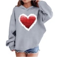 thumbnail image 2 of Girls Oversized Hoodie Gray, Watercolor Heart Print Kids Pullover, Cute Casual Sweatshirt for Girls, Soft Valentine Gift,Size 9 T, 2 of 8