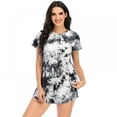 thumbnail image 3 of Women's Tie-dye Shorts Pajama Set Short Sleeve Sleepwear Nightwear Pjs, 3 of 7