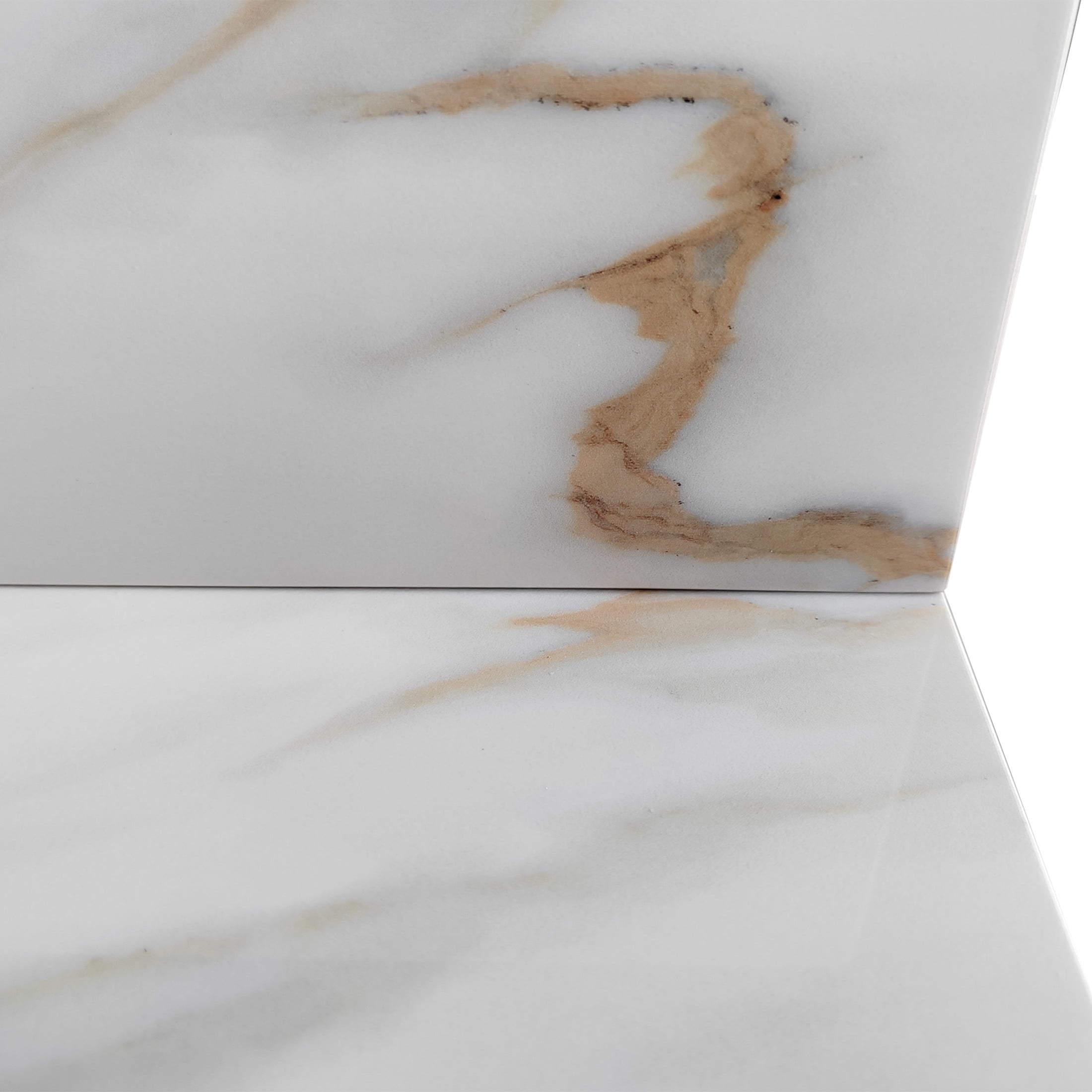 Noble House 21.3-Inch Sintered Stone Side Splash for Bathroom Vanity Top, White