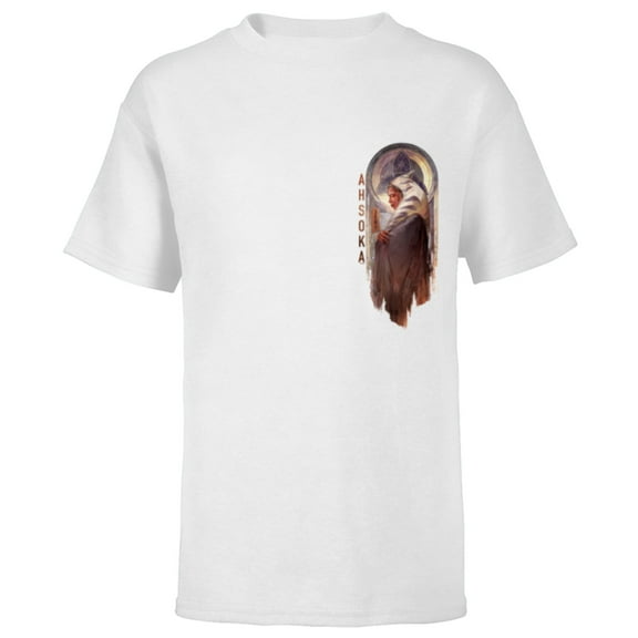 Star Wars Ahsoka Tano Jedi Thoughtful Profile Disney  - Short Sleeve T-Shirt for Kids - Customized-White