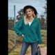 thumbnail image 5 of Sudadera con Capucha y Cremallera de Larga, Color Azul Pavo Real, Talla L, 5 of 10