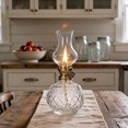 thumbnail image 2 of Vintage Clear Glass Kerosene Lamp, 7.48-Inch Retro Oil Lamp with Adjustable Flame, Tabletop Hurricane Lantern for Farmhouse Home Decor, Fireplace, Wedding and Emergency Lighting, 2 of 3