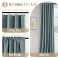 thumbnail image 2 of PrimeBeau 100% Blackout Curtains 84 Inch Length 2 Panels Set for Bedroom Windows/Living Room Thermal Insulated linen-like fabric Blend Curtain Rod Pocket/Back Tab Stone Blue, 2 of 6
